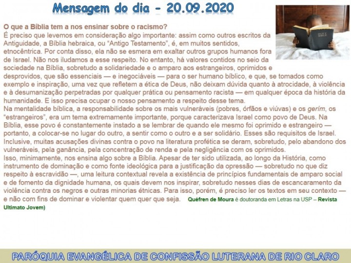 Mensagem do dia - 20.09.2020