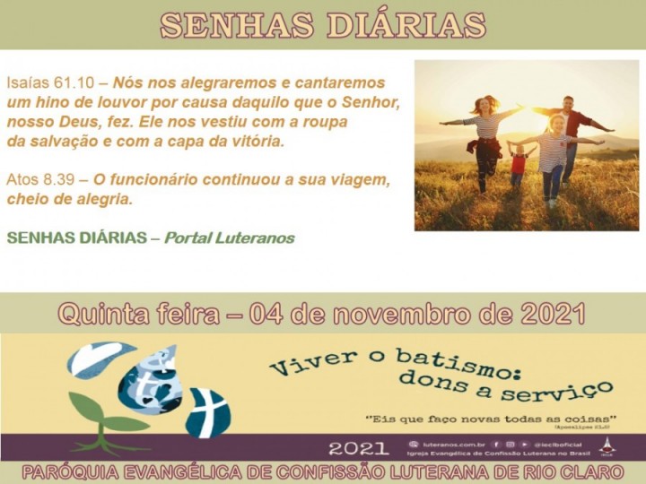 Senhas do dia - 04.11.2021