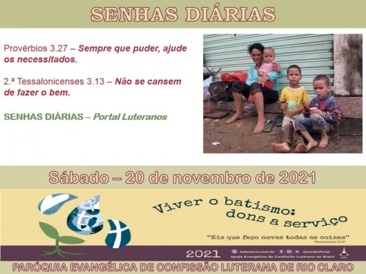 Senhas do dia - 20.11.2021