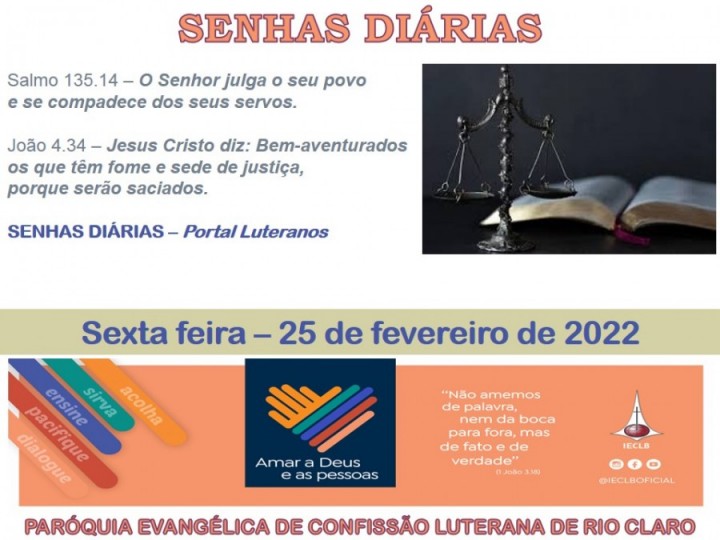 Senhas do dia - 25.02.2022