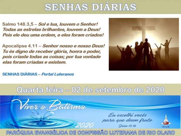 Senhas do dia - 02.09.2020