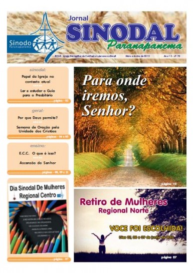 Jornal Sinodal Paranapanema - Ano 13 - Nº.  70 - Maio e Junho 2013