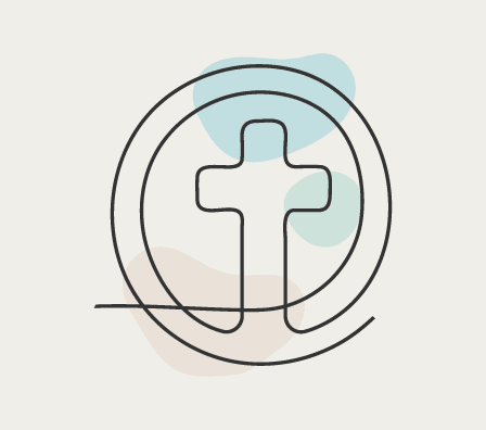 Desenho de uma cruz dentro de um circulo