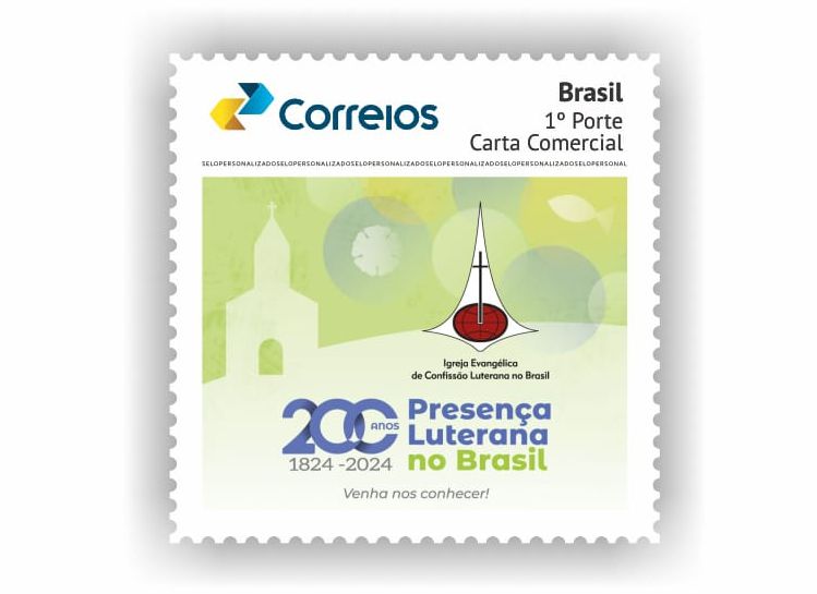 Selo comemorativo 200 anos de Presença Luterana no Brasil - ECT