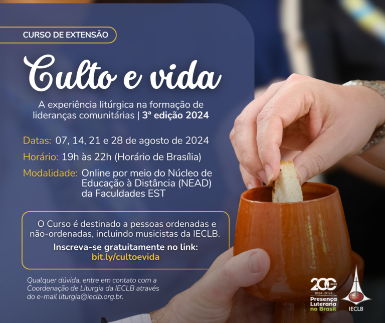 Vem aí o Curso Culto e vida: a experiência litúrgica na formação de lideranças comunitárias – 3ª Edição 2024