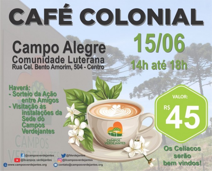 Café colonial campos verdejantes