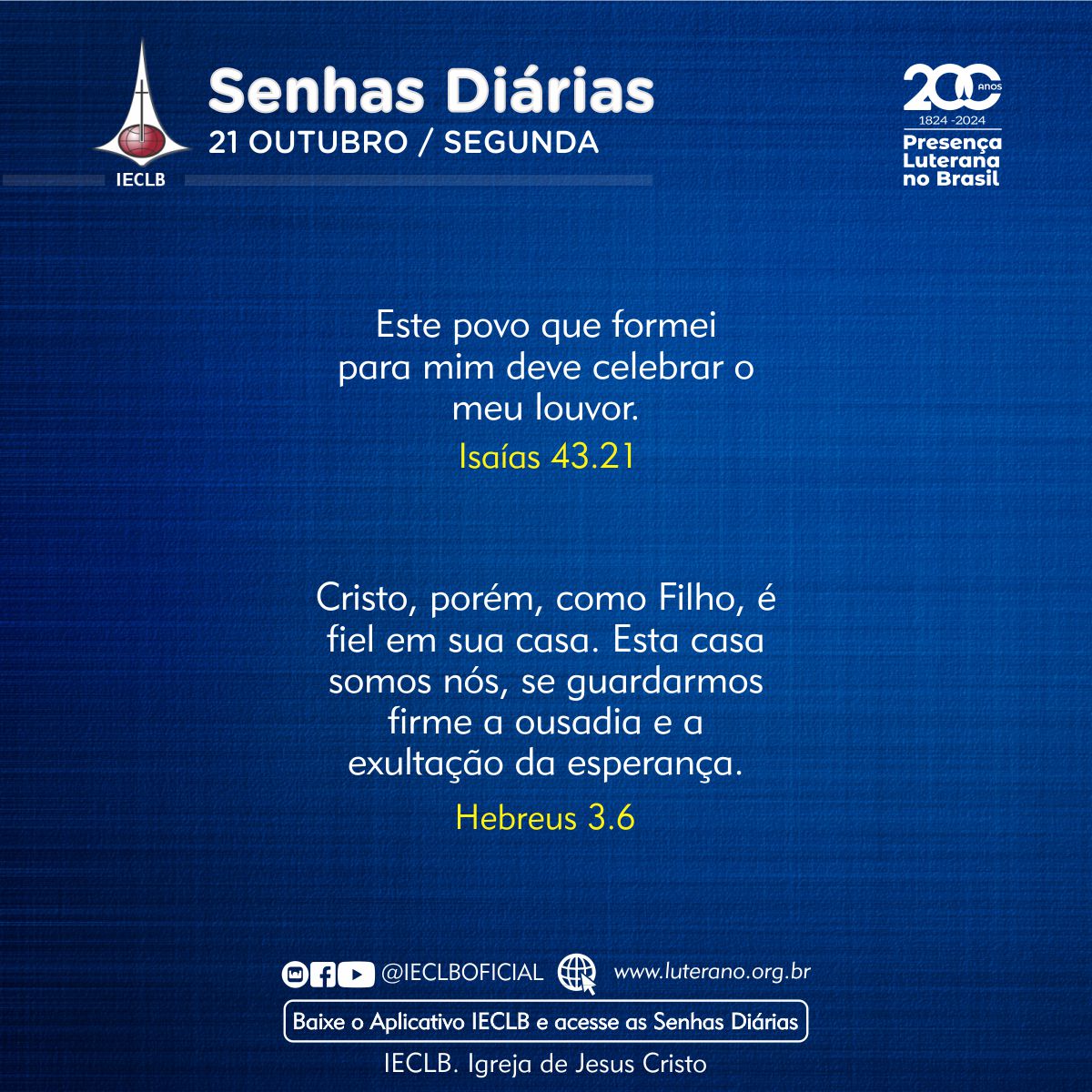 Senhas Diárias - 21 10 2024