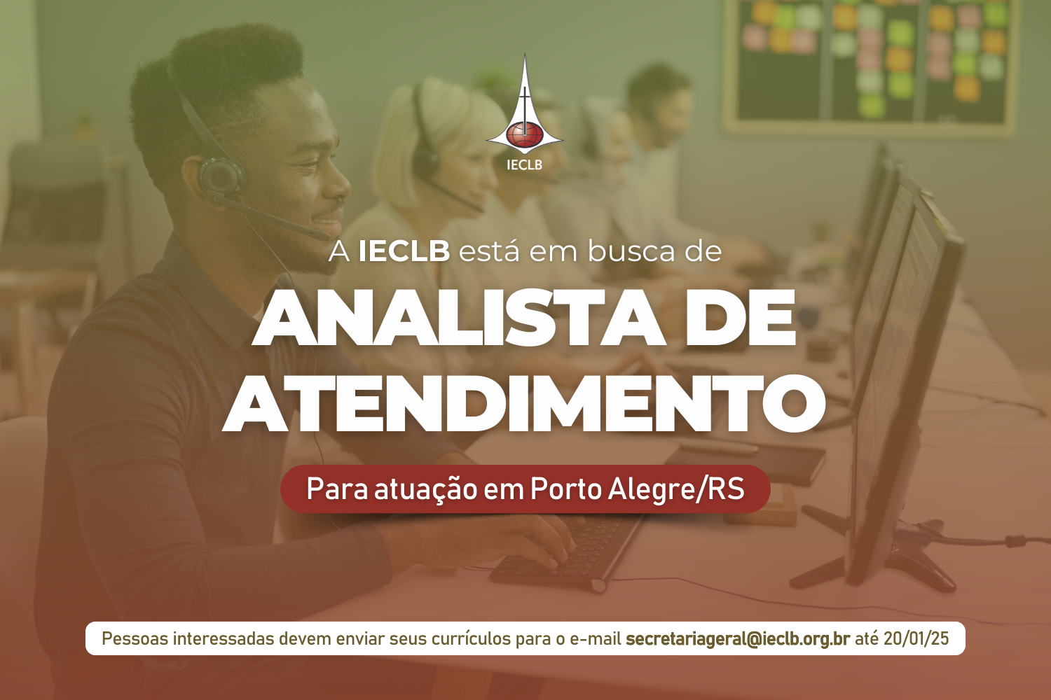 Vaga na IECLB para Analista de Atendimento