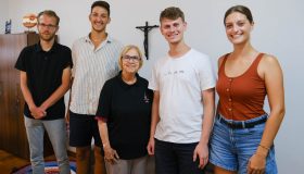 Na segunda-feira (24), a Presidência da IECLB recebeu a visita de quatro jovens da Alemanha que participam de um intercâmbio no Brasil